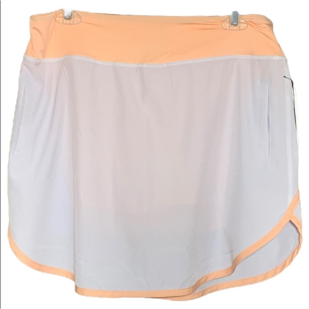 Simply Southern Golf Tennis Skort Women's XL White Peach Pockets Skirt Shorts